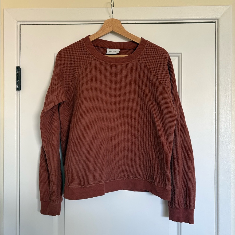 Parachute Long Sleeve Waffle Knit Top in Dusty Rose